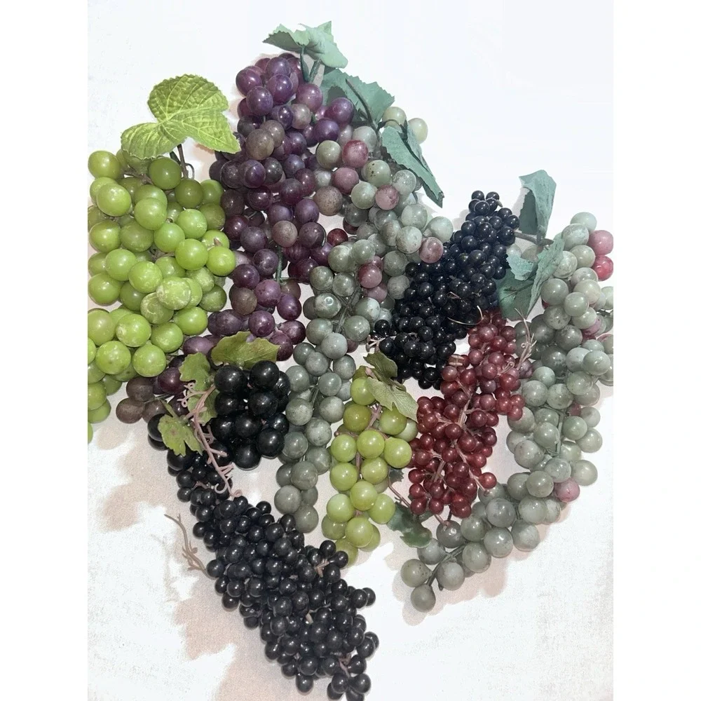 LOT OF Vintage Grape Clusters Rubber Mid Century‎ Fake Fruit Decor 5 Colors